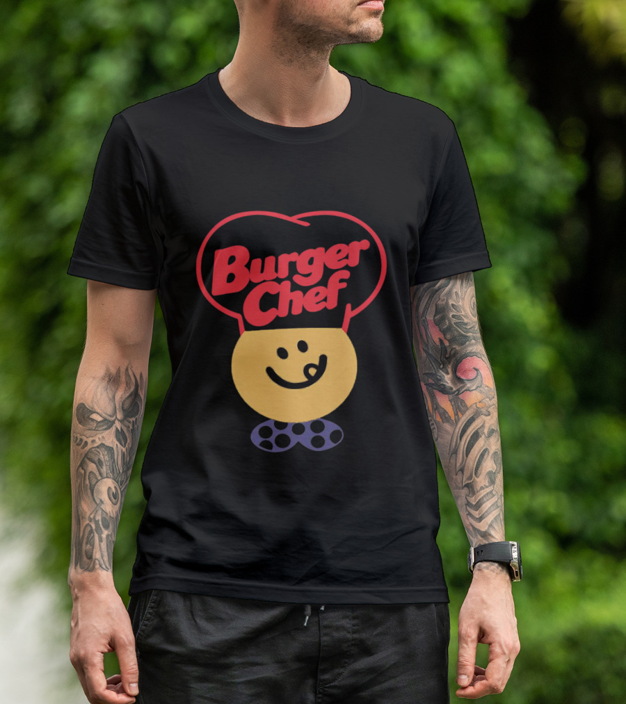 Burger Chef Happy Smiley Face With Chef Hat T-Shirt