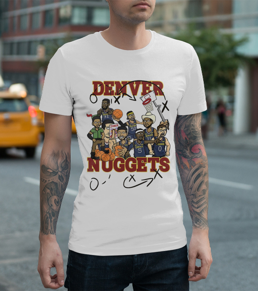 Denver Nuggets Cartoon Players Jokic Basketball Team T-Shirt
