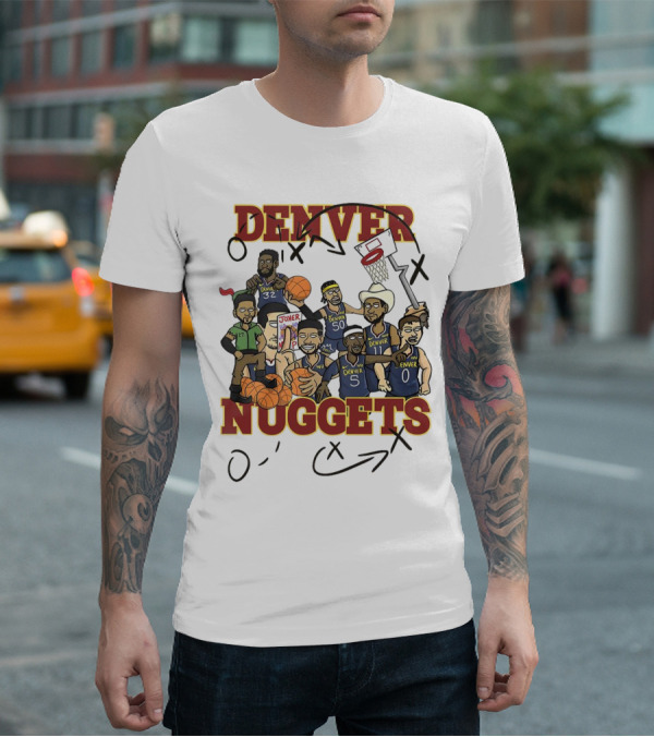 Denver Nuggets Cartoon Players Jokic Basketball Team T-Shirt