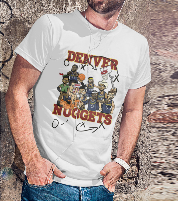 Denver Nuggets Cartoon Players Jokic Basketball Team T-Shirt