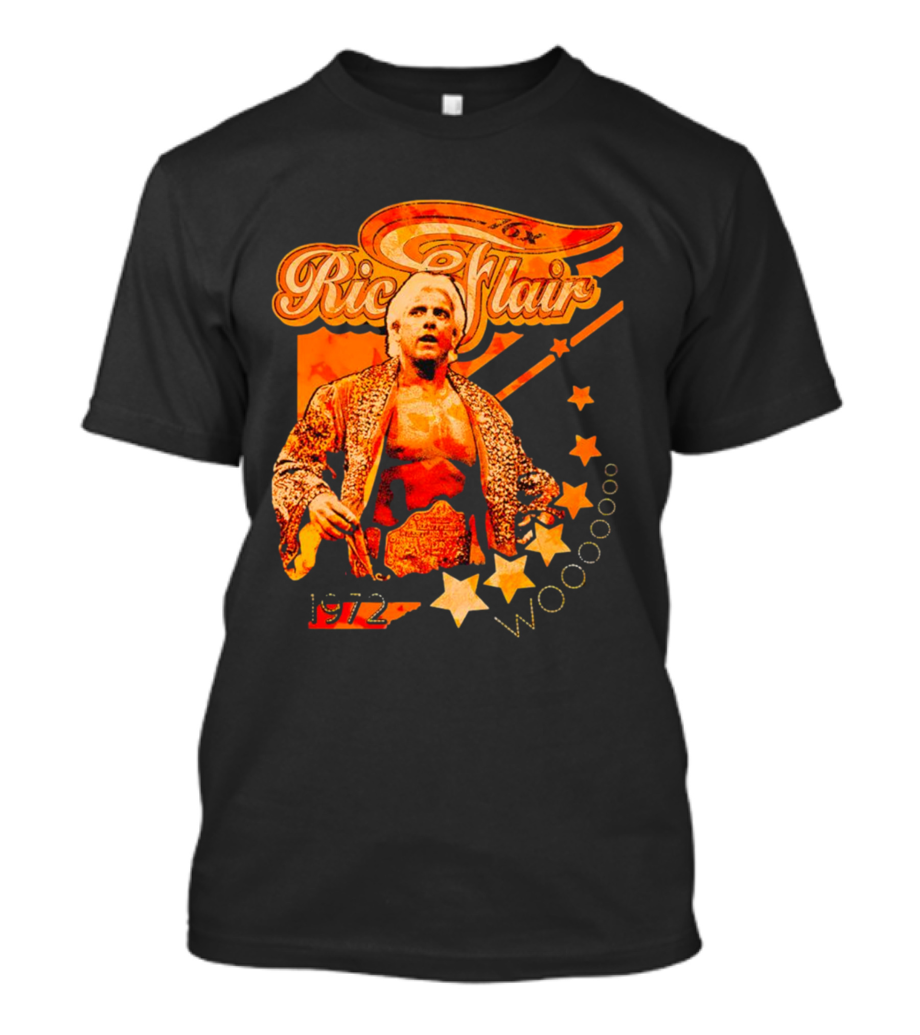 Ric Flair Woooooo 1972 Stars Retro Orange T-Shirt
