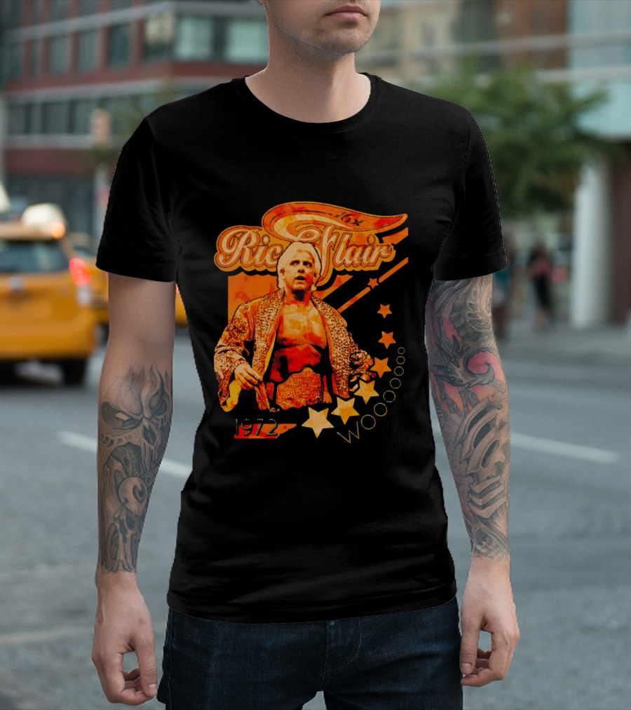 Ric Flair Woooooo 1972 Stars Retro Orange T-Shirt