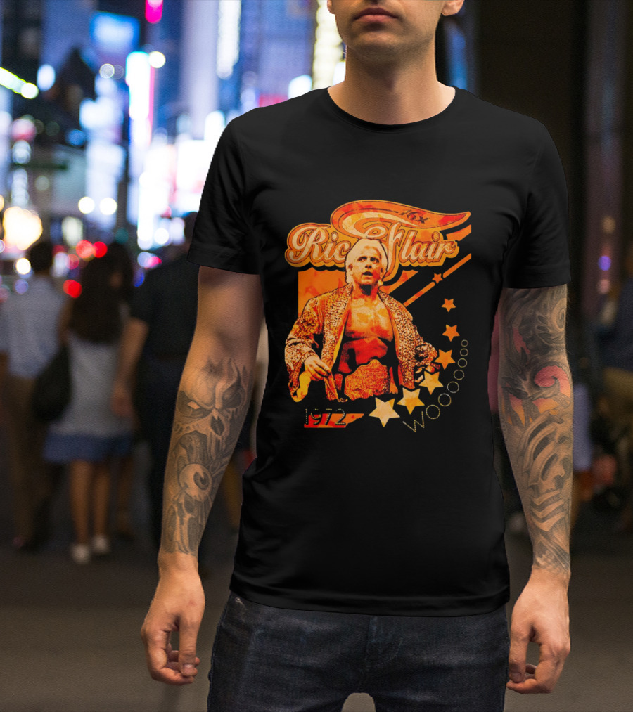 Ric Flair Woooooo 1972 Stars Retro Orange T-Shirt
