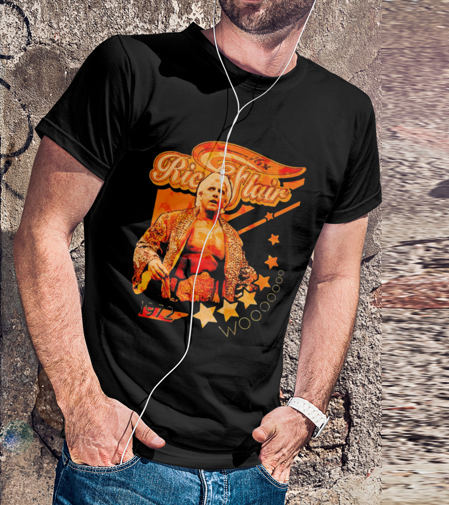 Ric Flair Woooooo 1972 Stars Retro Orange T-Shirt