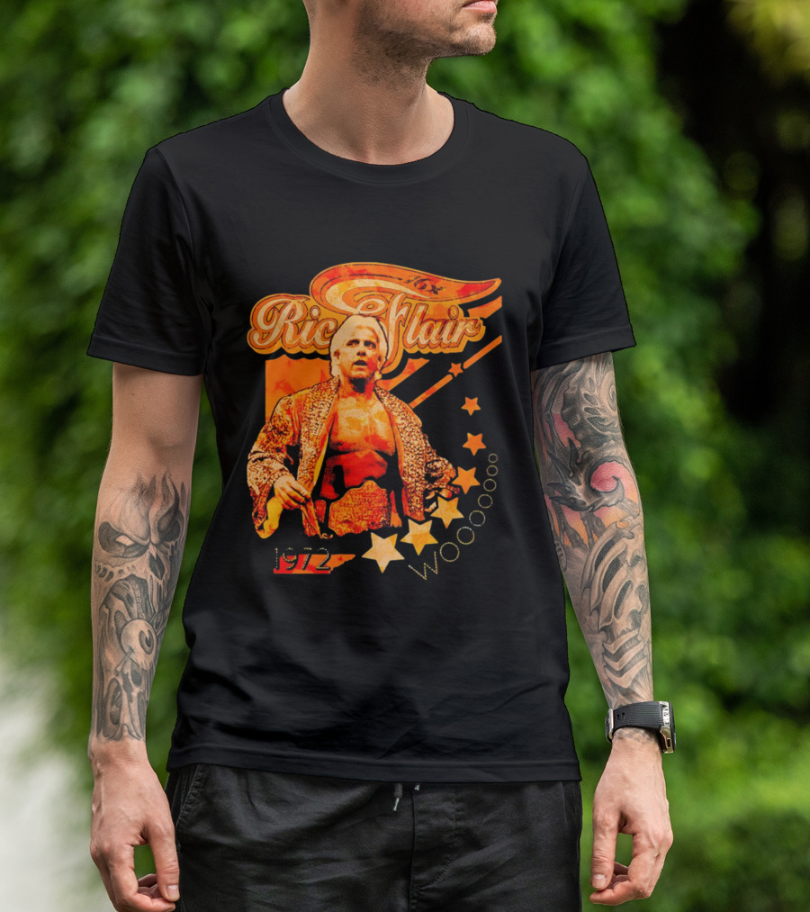 Ric Flair Woooooo 1972 Stars Retro Orange T-Shirt