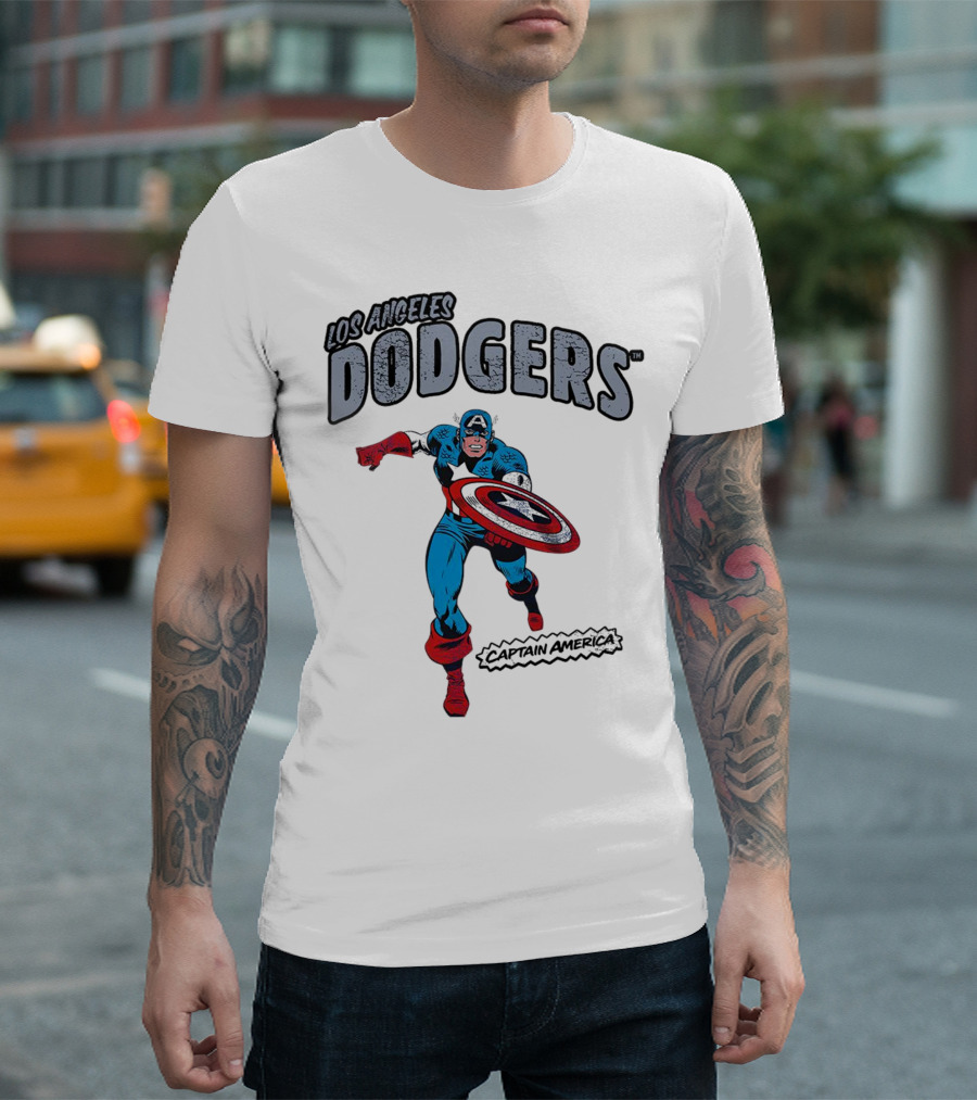 Los Angeles Dodgers Marvel Captain America T-Shirt