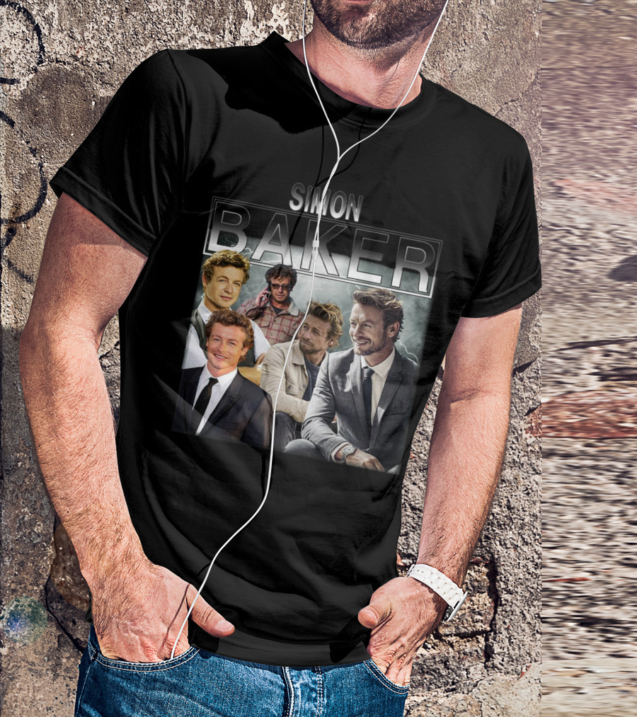 Simon Baker 90s Vintage Style Collage T-Shirt