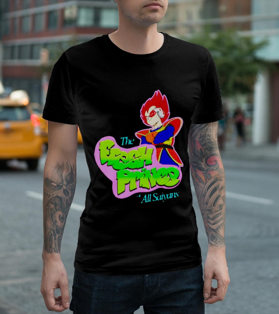 The Fresh Prince of All Saiyans Vegeta Cartoon Mashup T-Shirt