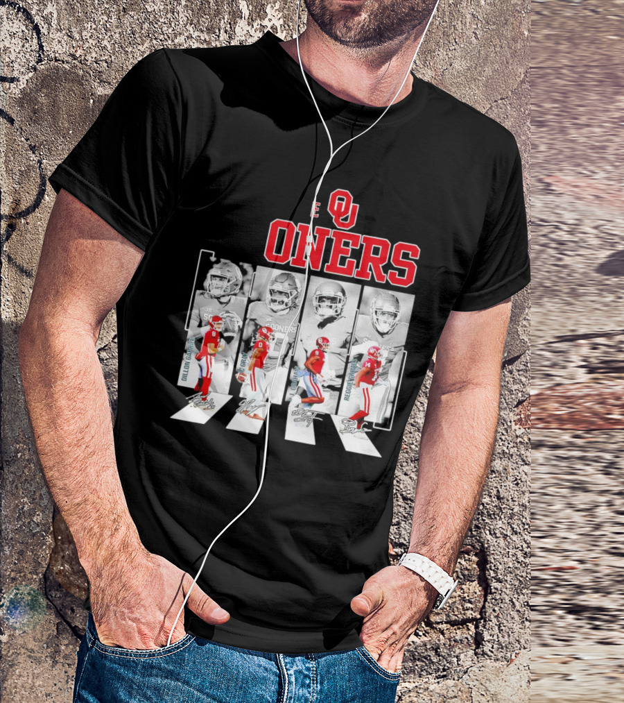 Oklahoma Sooners Football Abbey Road Dillon Gabriel Signatures T-Shirt