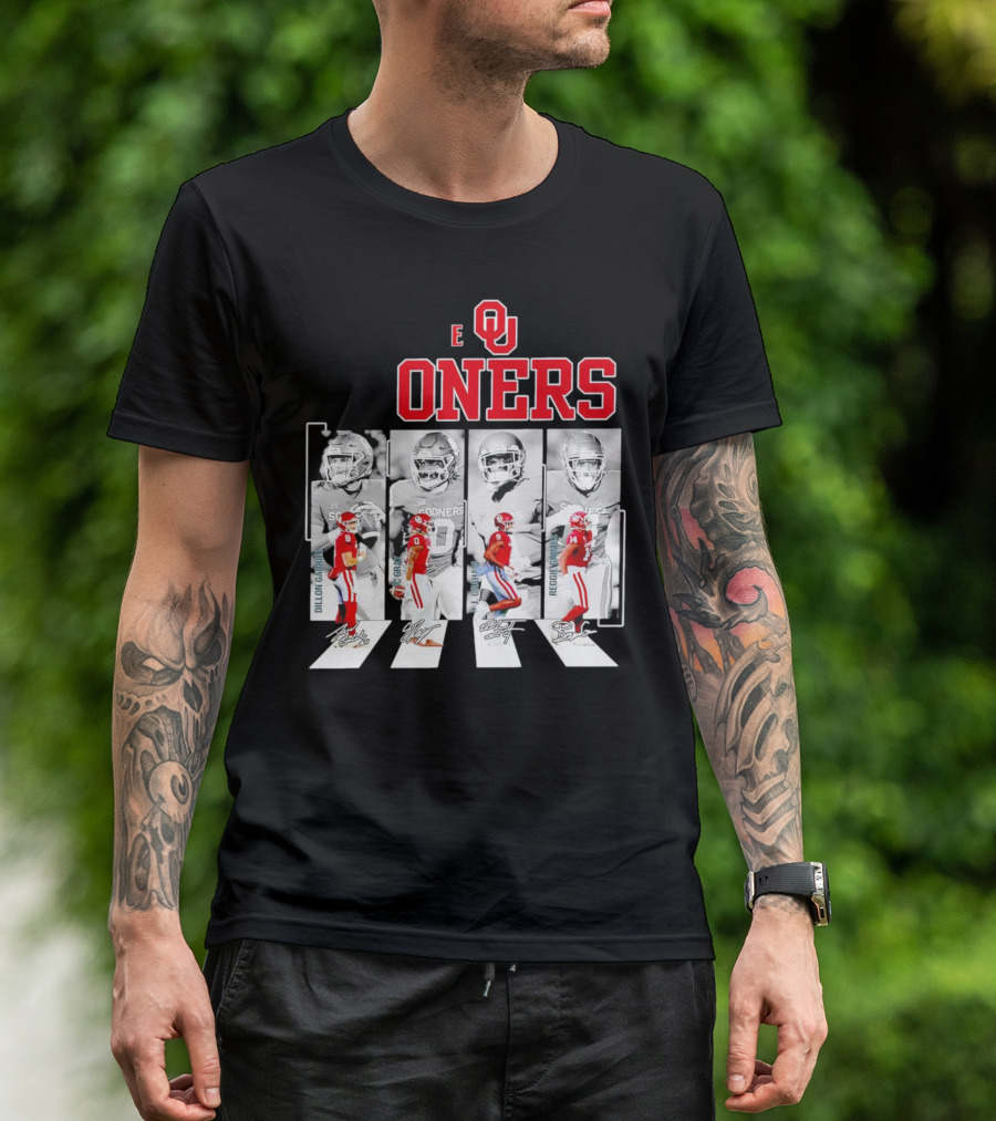 Oklahoma Sooners Football Abbey Road Dillon Gabriel Signatures T-Shirt
