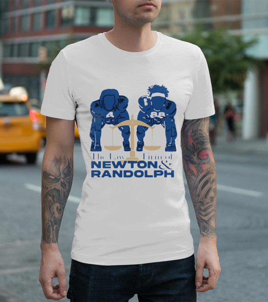 Johnny Newton And Keith Randolph The Law Firm Of Newton And Randolph Football Justice Scales T-Shirt