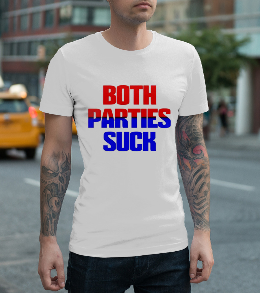 Both Parties Suck Red Blue Political T-Shirt