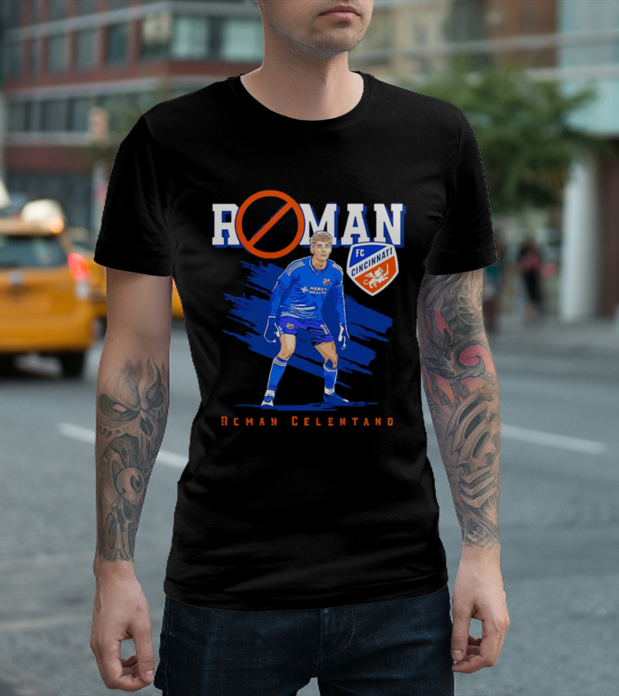 Roman Celentano FC Cincinnati Player Text T-Shirt