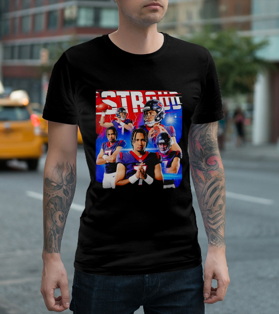 CJ Stroud Houston Texans Quarterback Action Collage T-Shirt