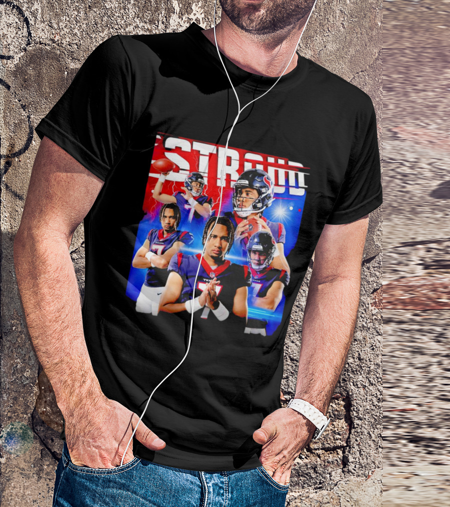 CJ Stroud Houston Texans Quarterback Action Collage T-Shirt