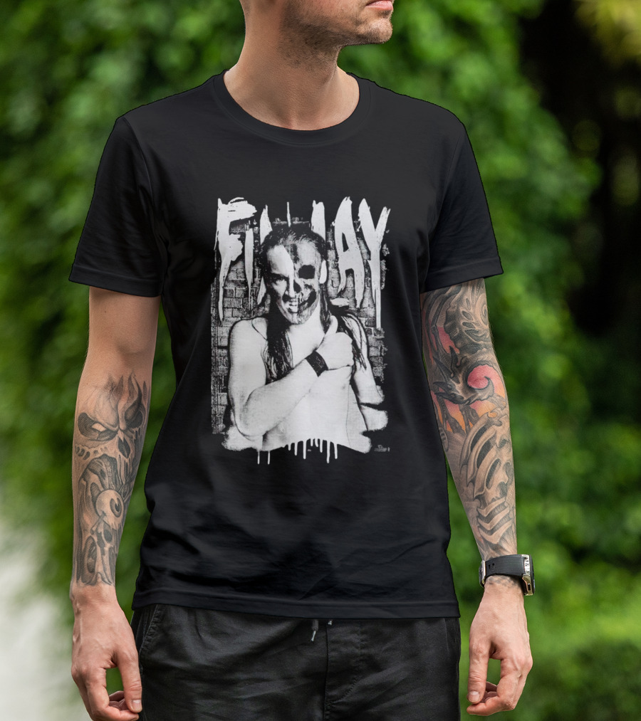 Skull Face Finlay Grunge Style Brick Wall Background T-Shirt