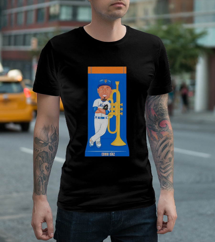 Edwin Díaz Trumpet New York Mets Player Cartoon T-Shirt