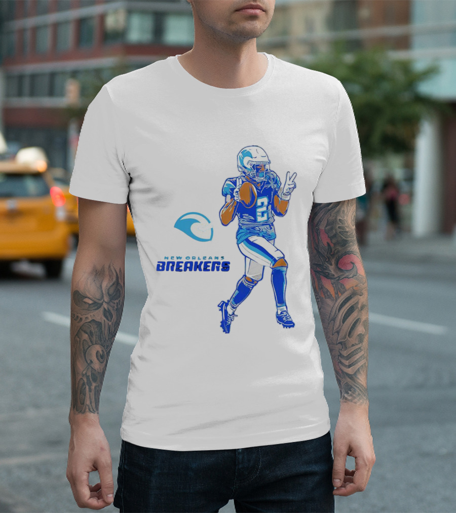 Johnnie Dixon 2 New Orleans Breakers Football Deuces T-Shirt