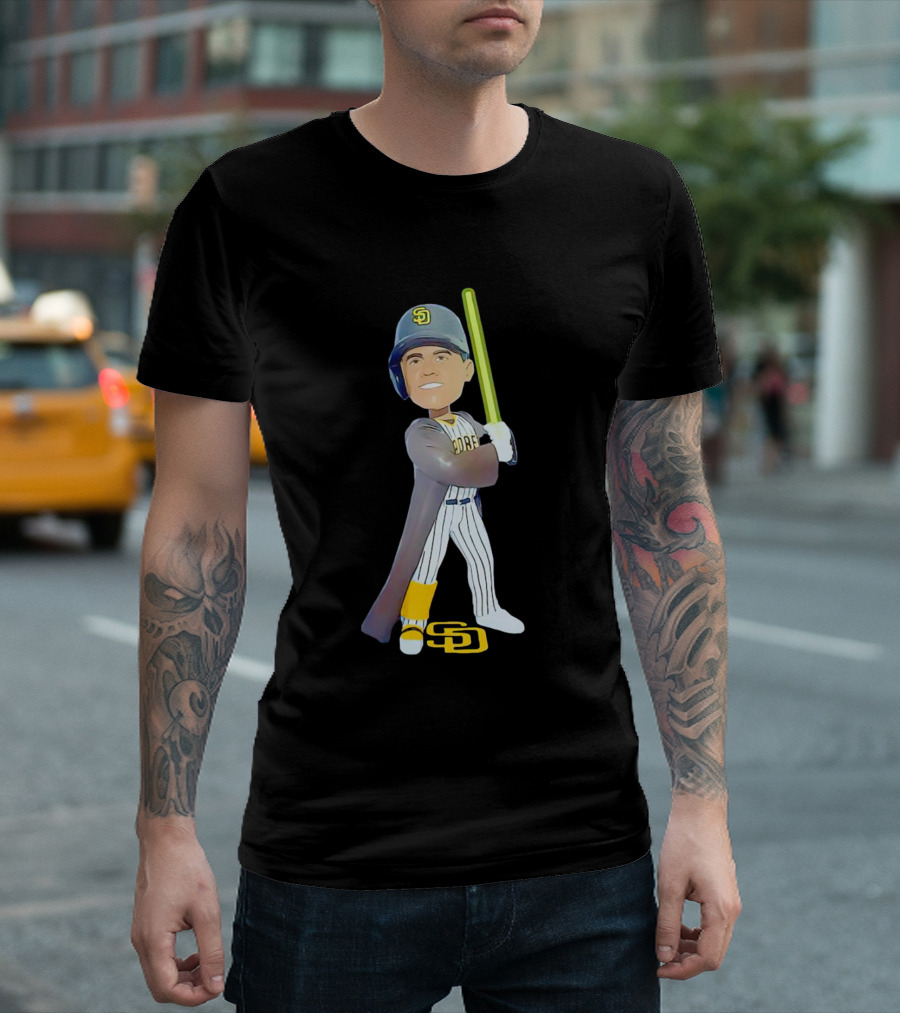 Juan Jedi Juan Kenobi San Diego Padres Lightsaber Bobblehead T-Shirt