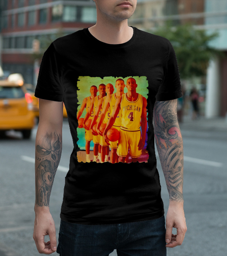 Michigan Wolverines Fab Five Historic Basketball Team T-Shirt