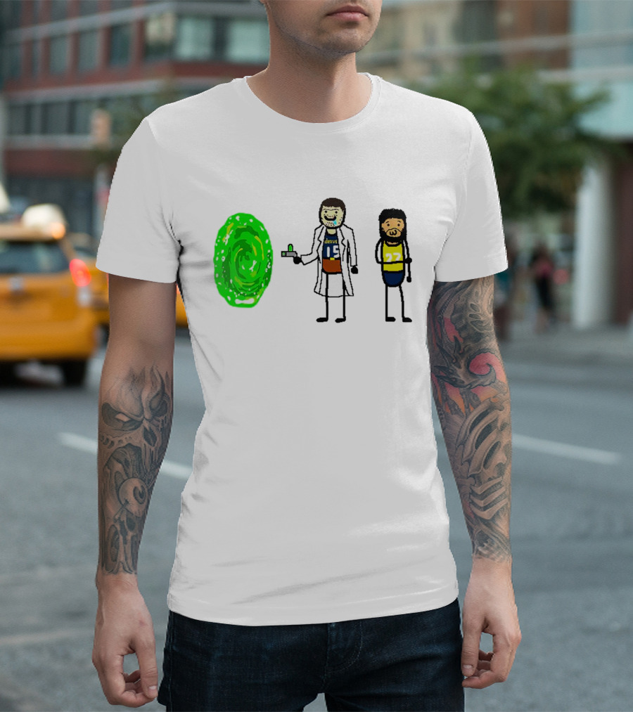 Rick-ola Jokic and Jamal Morty Denver 15 27 Portal T-Shirt