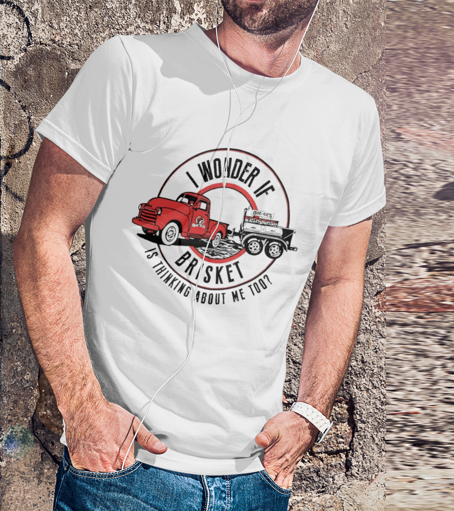 I Wonder If Brisket Is Thinking About Me Too Vintage Truck BBQ T-Shirt