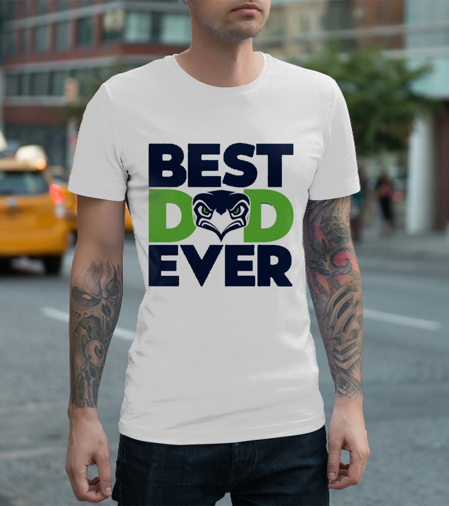 Best Dad Ever Seattle Seahawks Logo NFL T-Shirt
