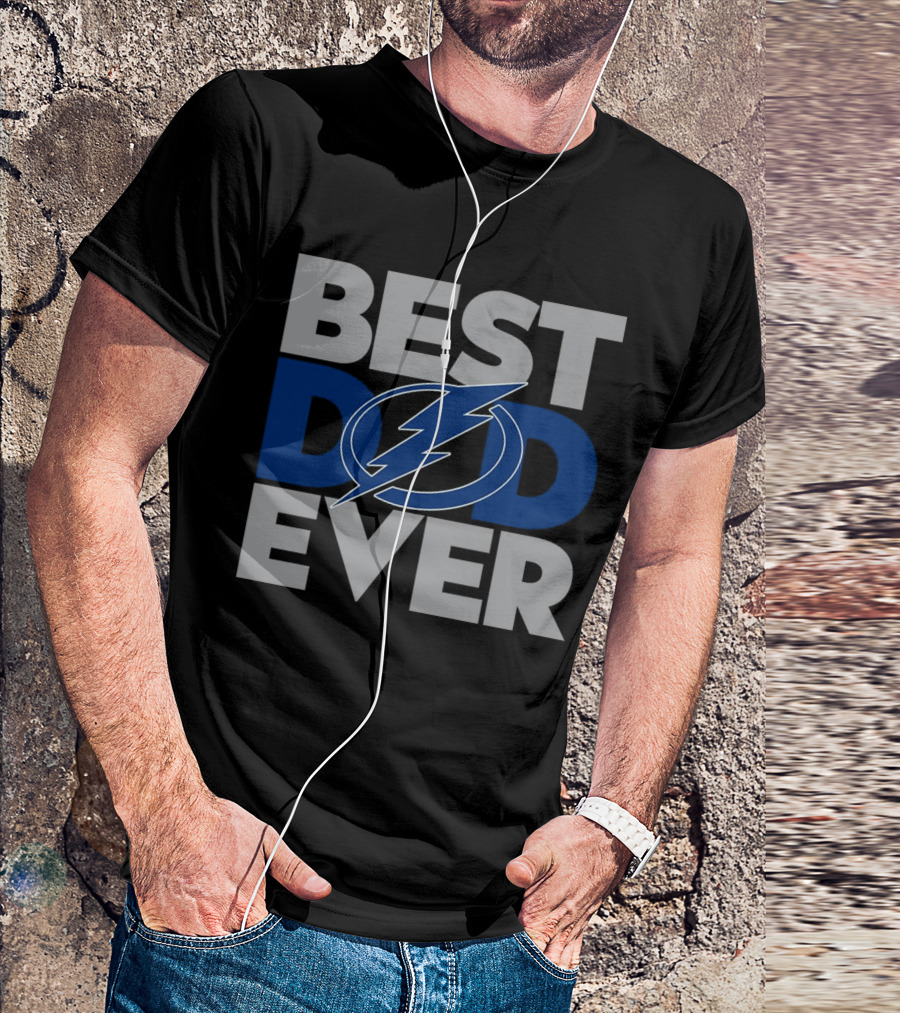 Best Dad Ever NHL Tampa Bay Lightning Bolt T-Shirt