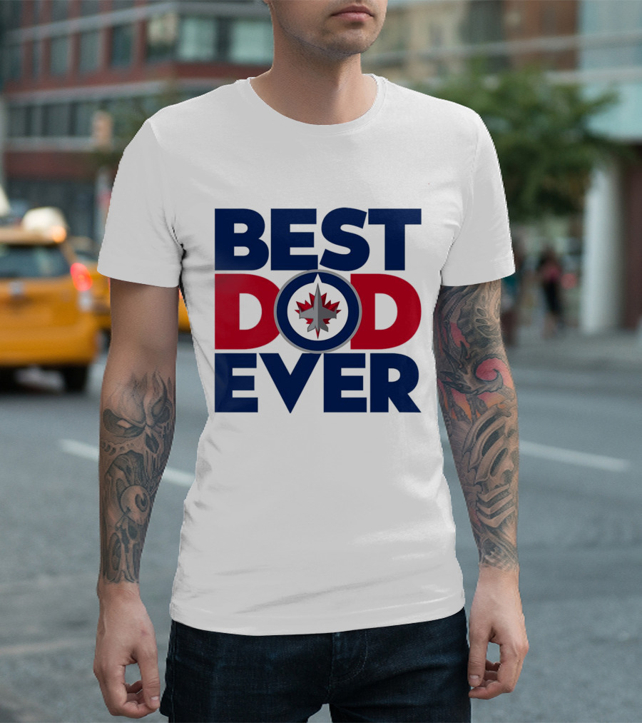 Best Dad Ever NHL Winnipeg Jets Fan T-Shirt