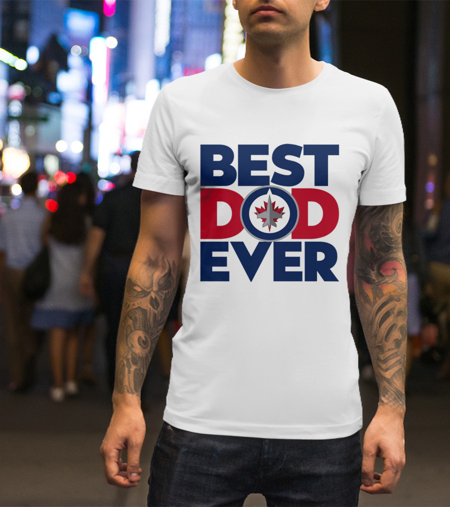 Best Dad Ever NHL Winnipeg Jets Fan T-Shirt