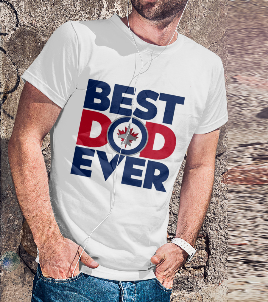 Best Dad Ever NHL Winnipeg Jets Fan T-Shirt