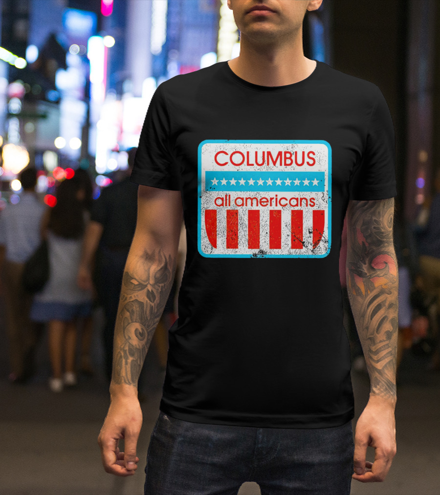 Columbus All Americans Stars And Stripes Softball T-Shirt