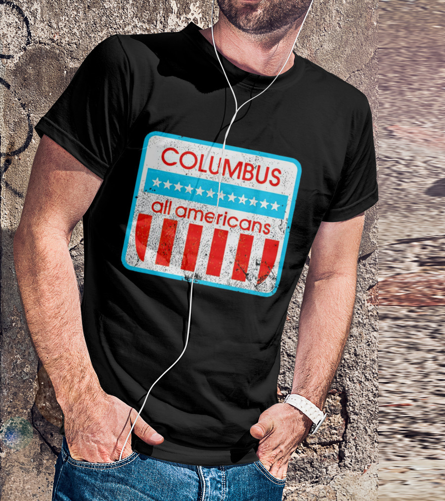 Columbus All Americans Stars And Stripes Softball T-Shirt