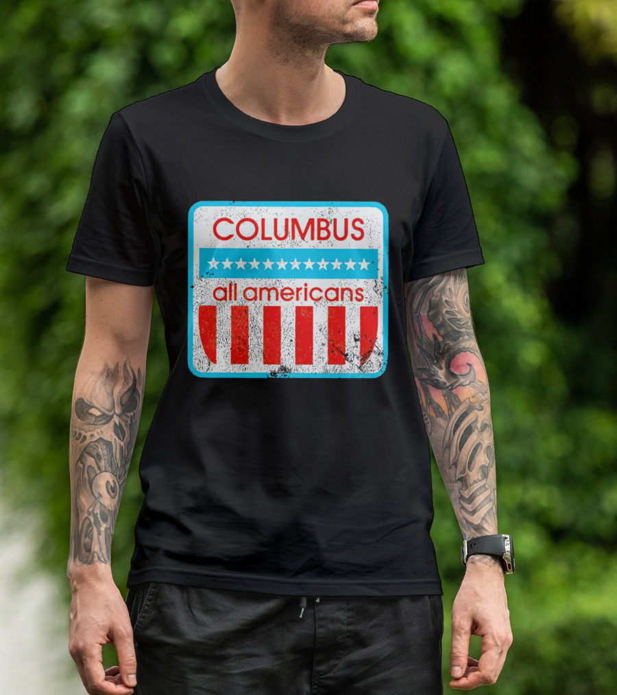 Columbus All Americans Stars And Stripes Softball T-Shirt