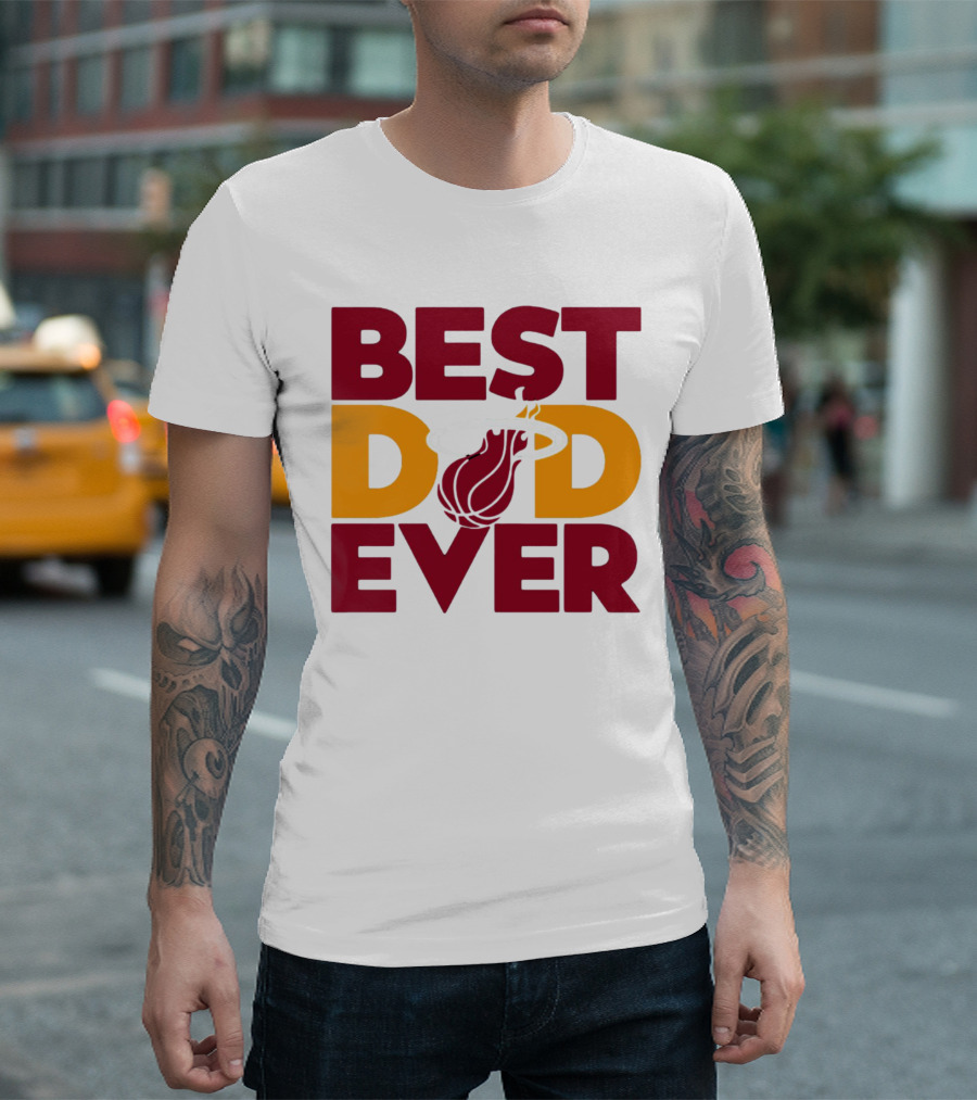 Best Dad Ever NBA Miami Heat Basketball Fan T-Shirt