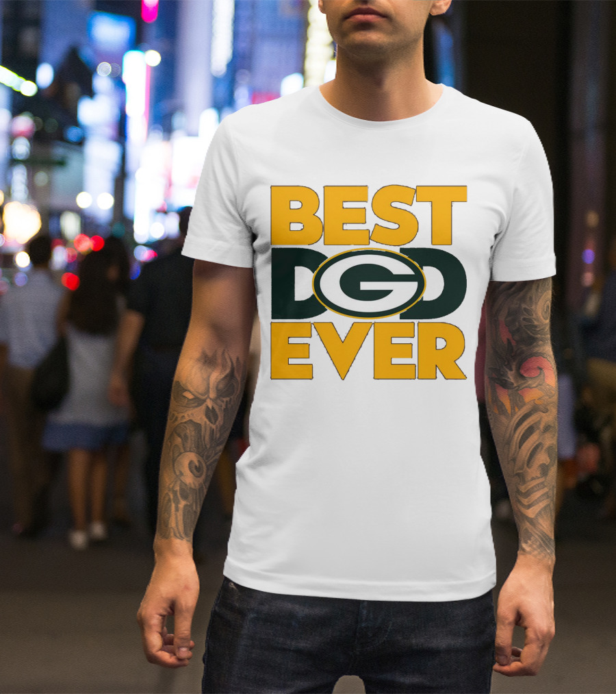 Best Dad Ever Green Bay Packers Logo NFL T-Shirt