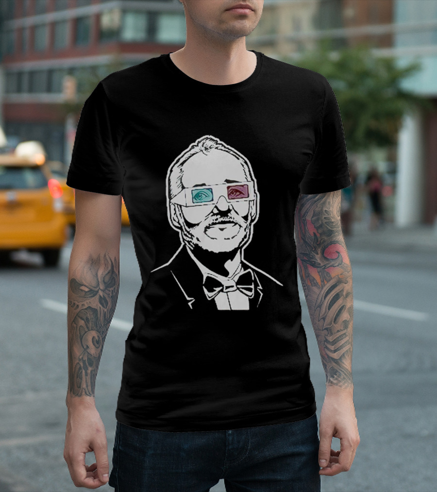 Black The Chivery Bill Murray BFM 3D Glasses T-Shirt