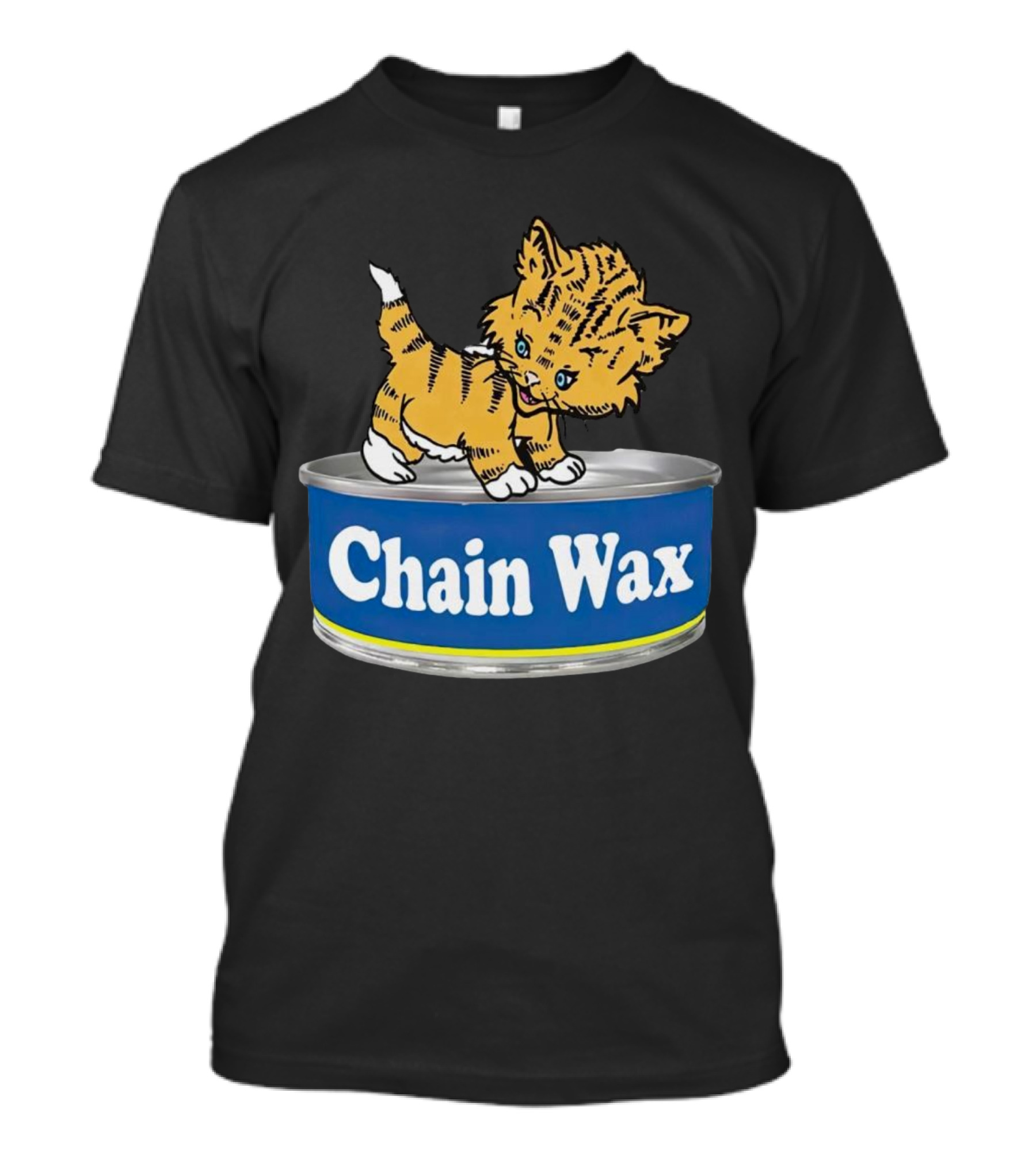 Cat Playing On Chain Wax Tin T-Shirt