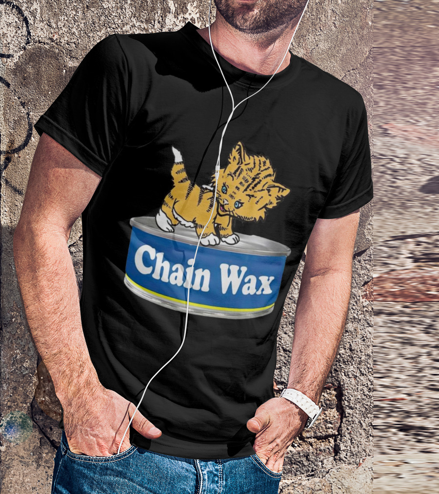 Cat Playing On Chain Wax Tin T-Shirt