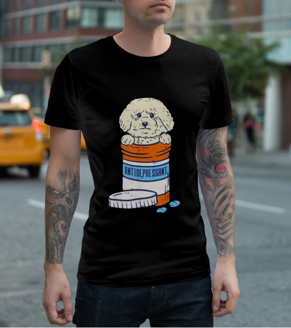 Bichons Frises Antidepressant Dog In Pill Bottle T-Shirt