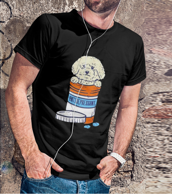 Bichons Frises Antidepressant Dog In Pill Bottle T-Shirt