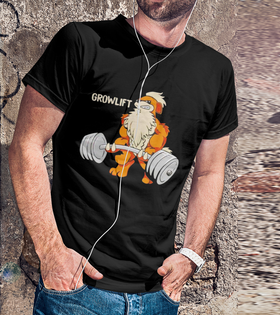 Growlift Lifting Barbell Cartoon Monster T-Shirt