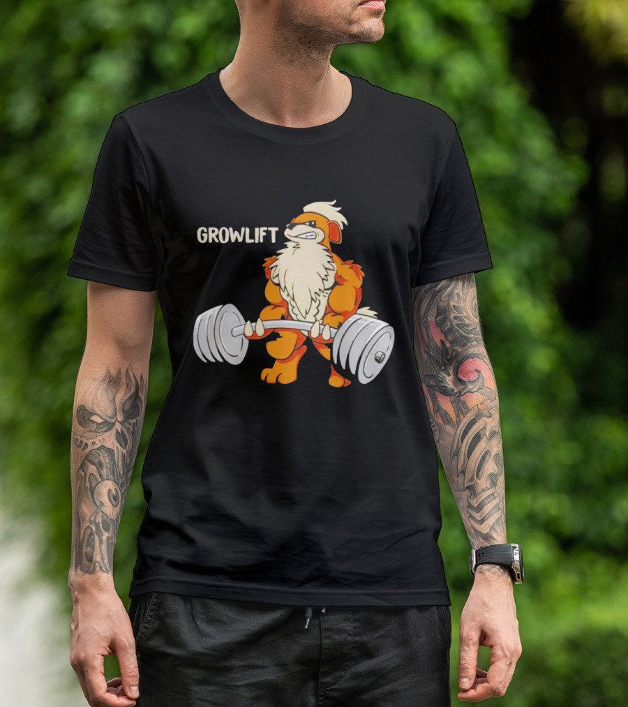 Growlift Lifting Barbell Cartoon Monster T-Shirt