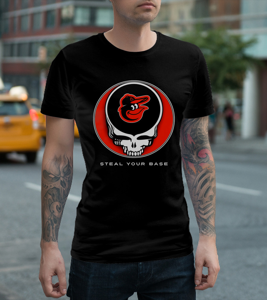 Steal Your Base Baltimore Orioles Grateful Dead Skull T-Shirt