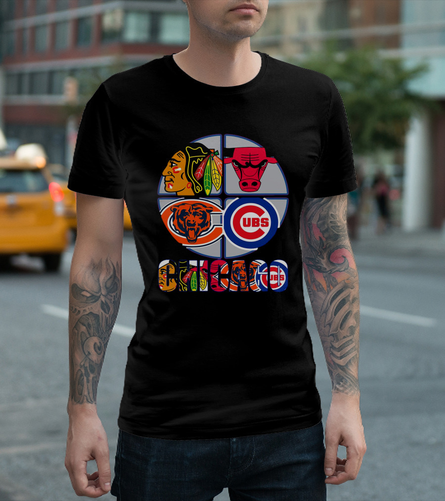 Chicago Sports Blackhawks Bulls Bears Cubs T-Shirt