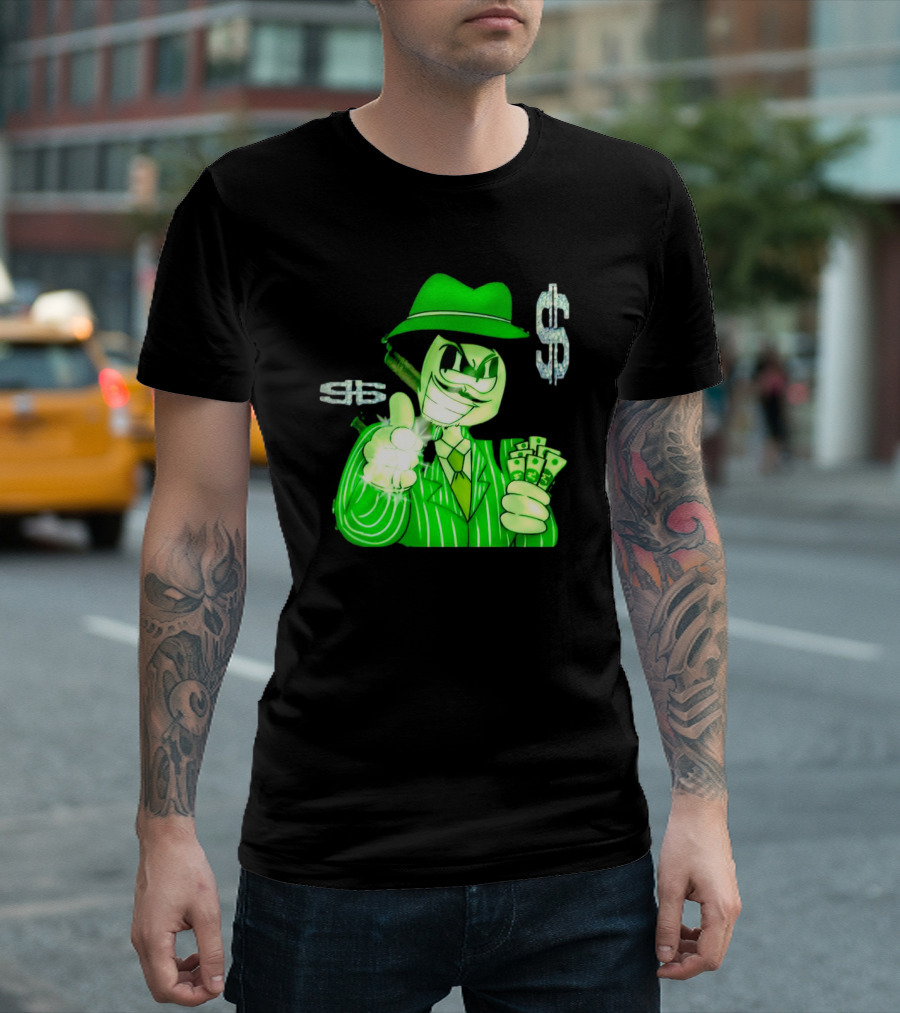 Gangsta Sponge Whang Dollar Suit Fedora Money T-Shirt