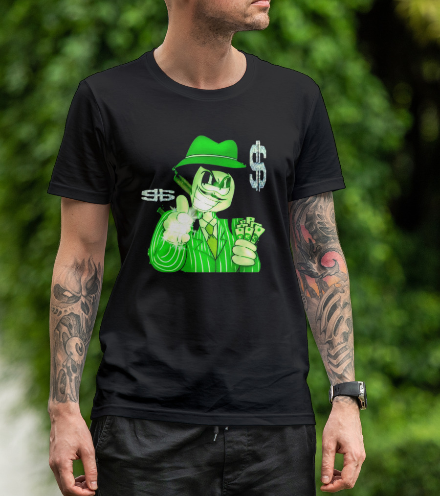 Gangsta Sponge Whang Dollar Suit Fedora Money T-Shirt