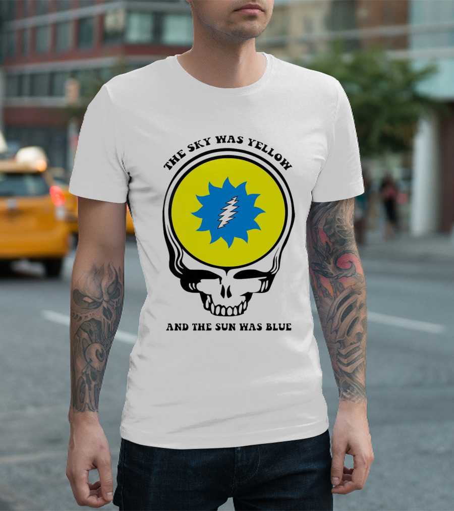 Grateful Dead Skull with Yellow Sky and Blue Sun Iconic T-Shirt