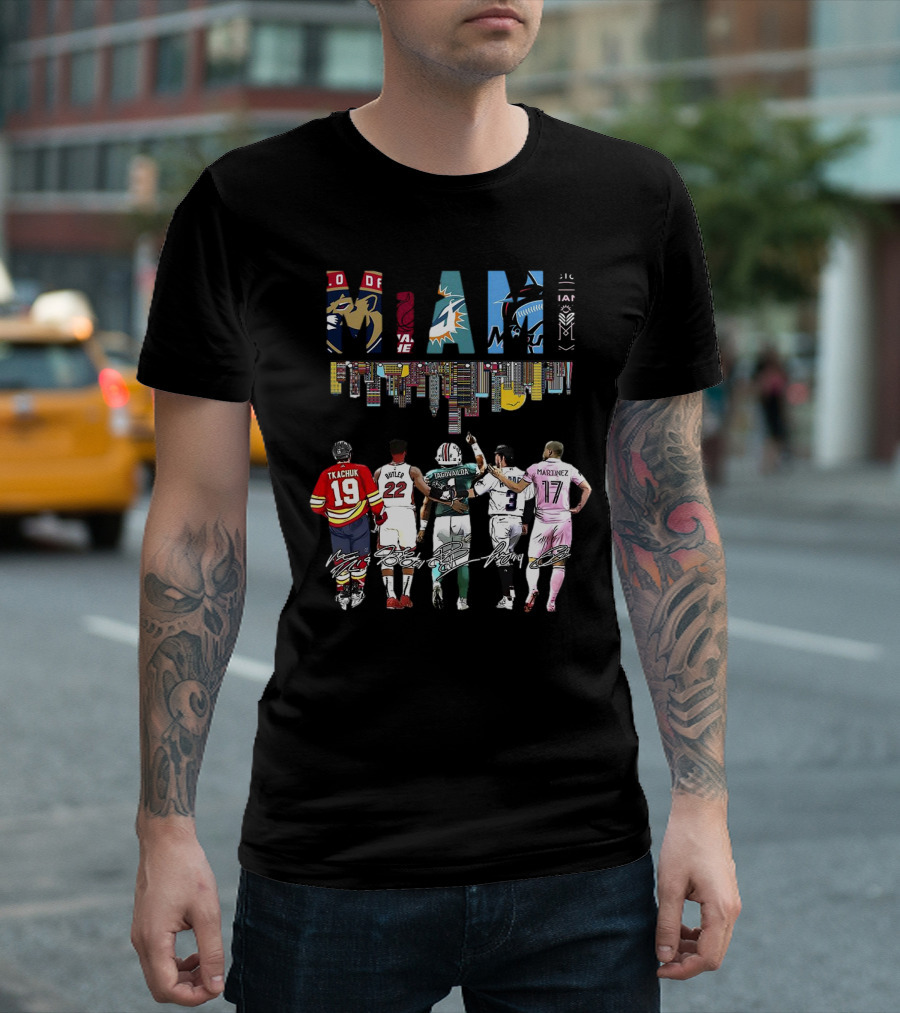 Miami City Tkachuk Butler Tagovailoa Martinez Messi Signatures T-Shirt