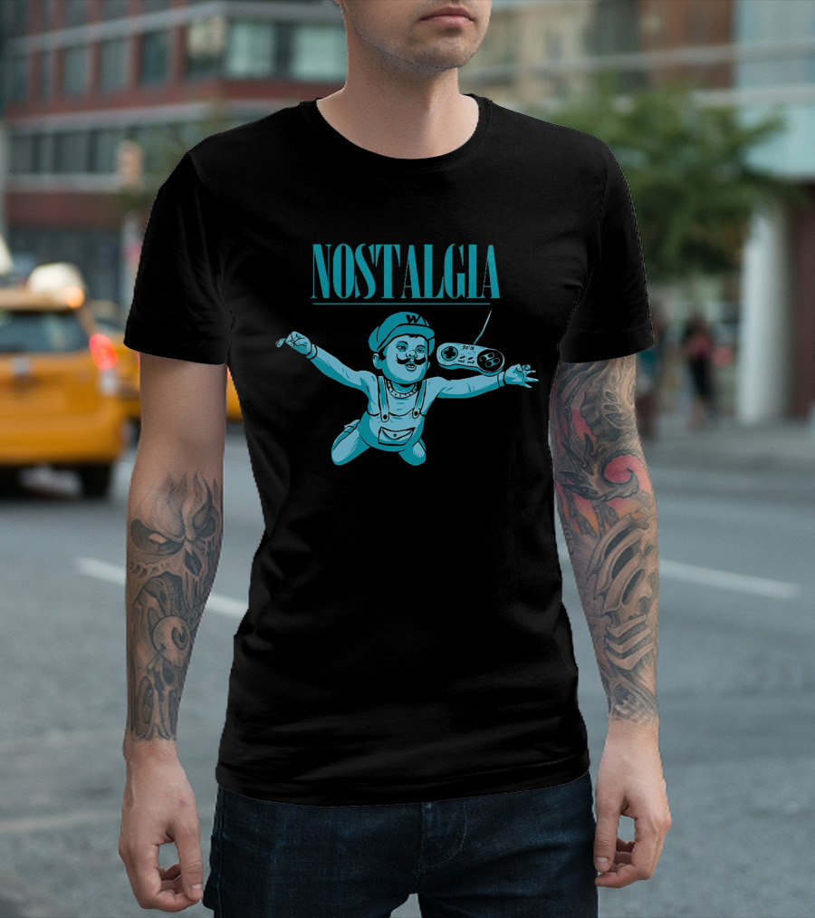 Nostalgia: Wario X Nirvana’s Nevermind Nineties Game Controller Classic T-Shirt